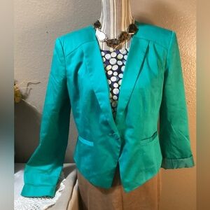 Halogen Women's Assymetrical Blue Teal Blazer